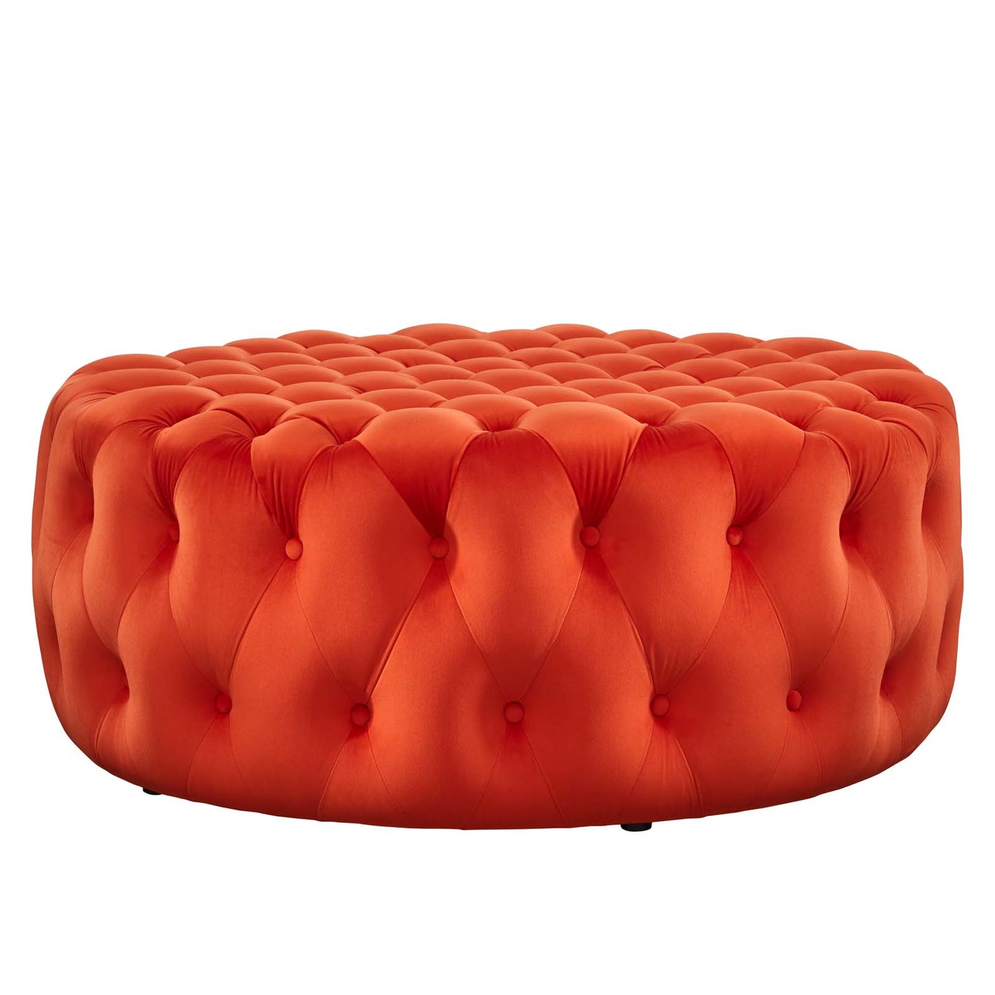 Modway Amour Tufted Button Velvet Large Round Ottoman with Orange EEI-5469-ORA