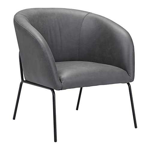 Zuo Modern - Quinten Accent Chair Vintage Gray - Modern - Seating - Steel, Plywood, Foam, 100% Polyester - Indoor - 29.9in Height