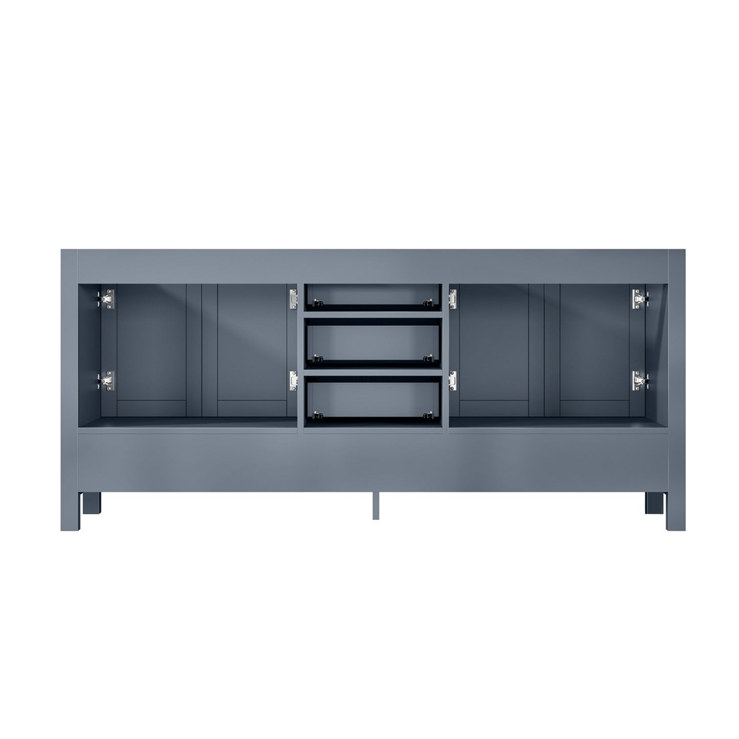 Jacques 72" Dark Grey Double Vanity, no Top and 70" Mirror