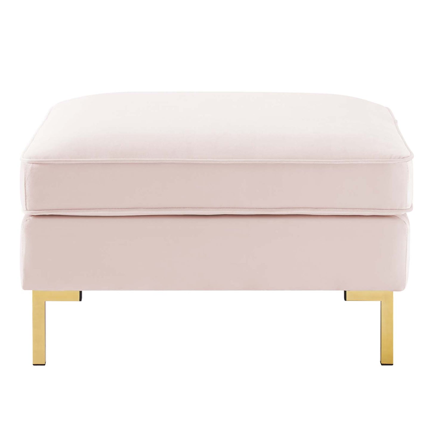 Modway Ardent Performance Velvet Upholstered Ottoman in Pink