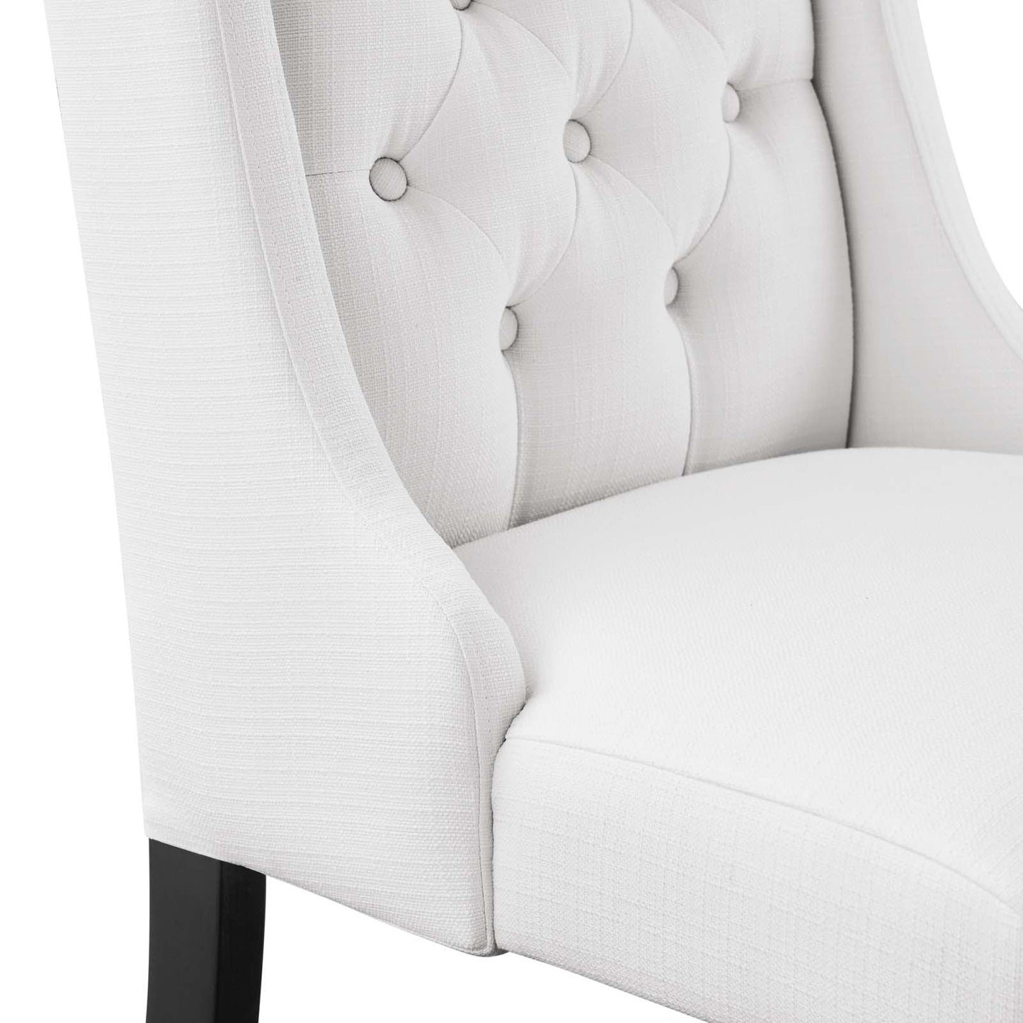 Modway Baronet Button-Tufted Fabric Parsons Dining Chair in White