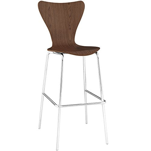 Modway Ernie Wood Bar Stool in White