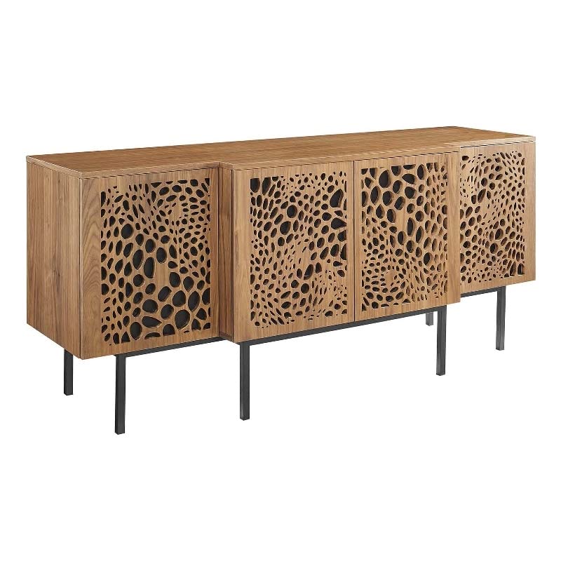 Modway Yosemite Wood Sideboard Credenza in Walnut