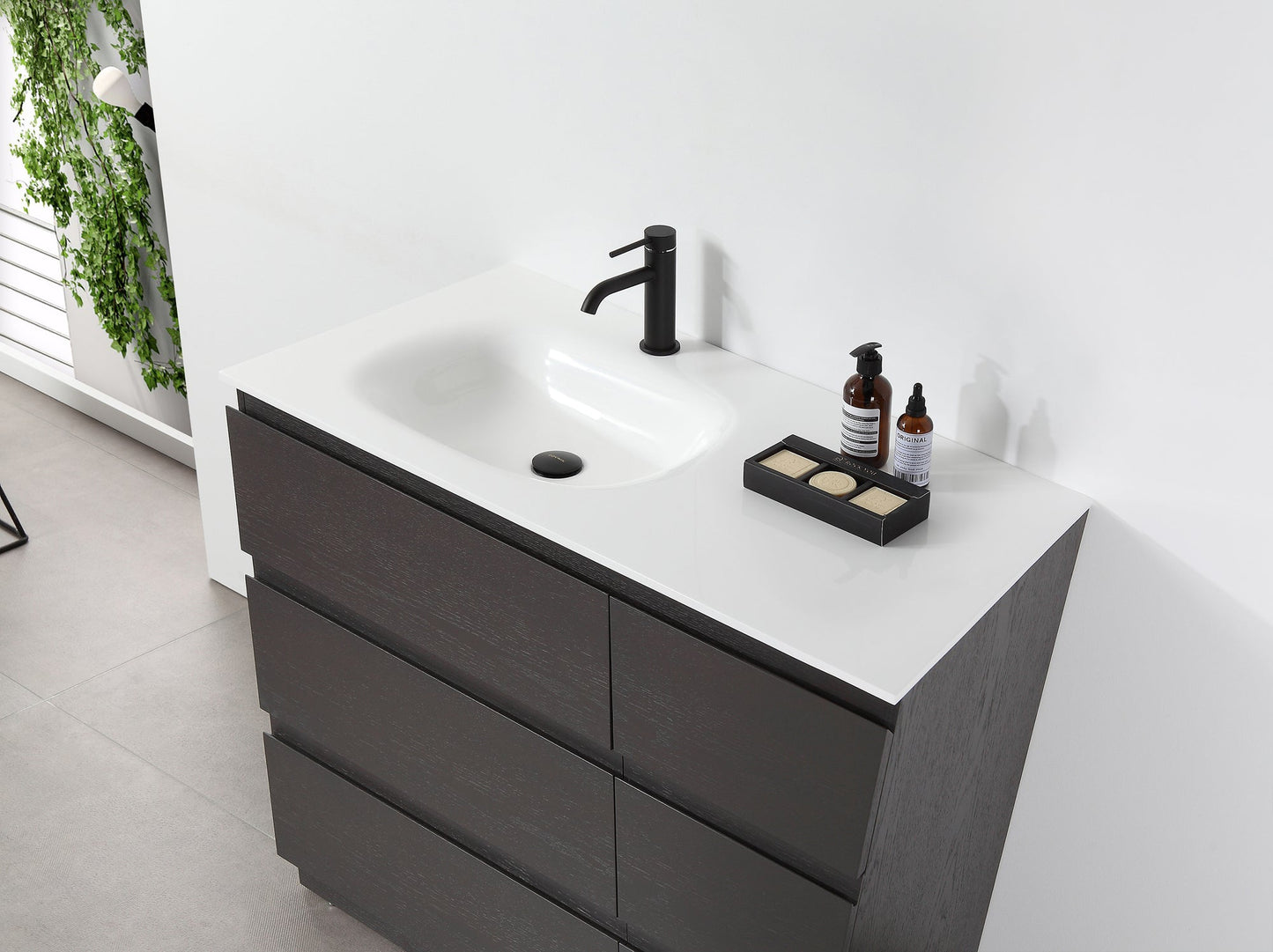 ROTHENBURG 42” CHARCOAL FREESTANDING MODERN BATHROOM VANITY