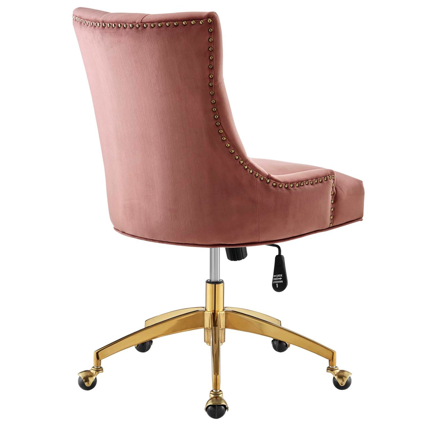 Modway Regent Tufted Performance Velvet Swivel Office Chair in Gold Dusty Rose