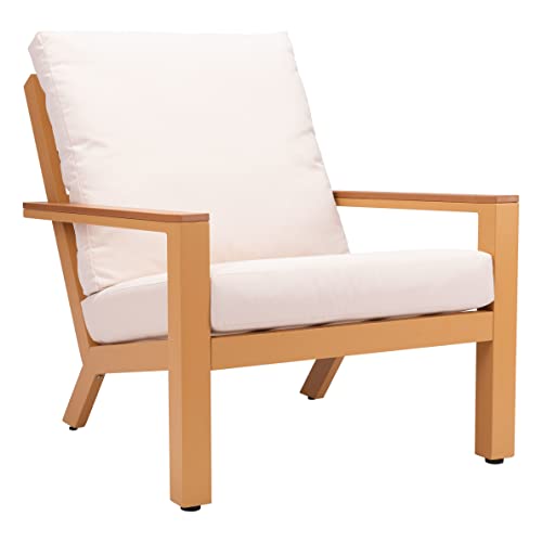 Zuo Modern - Terrio Accent Chair Beige & Natural - Modern - Seating - Aluminum, Doll Cotton, 100% Olefin - Outdoor - 35.4in Height