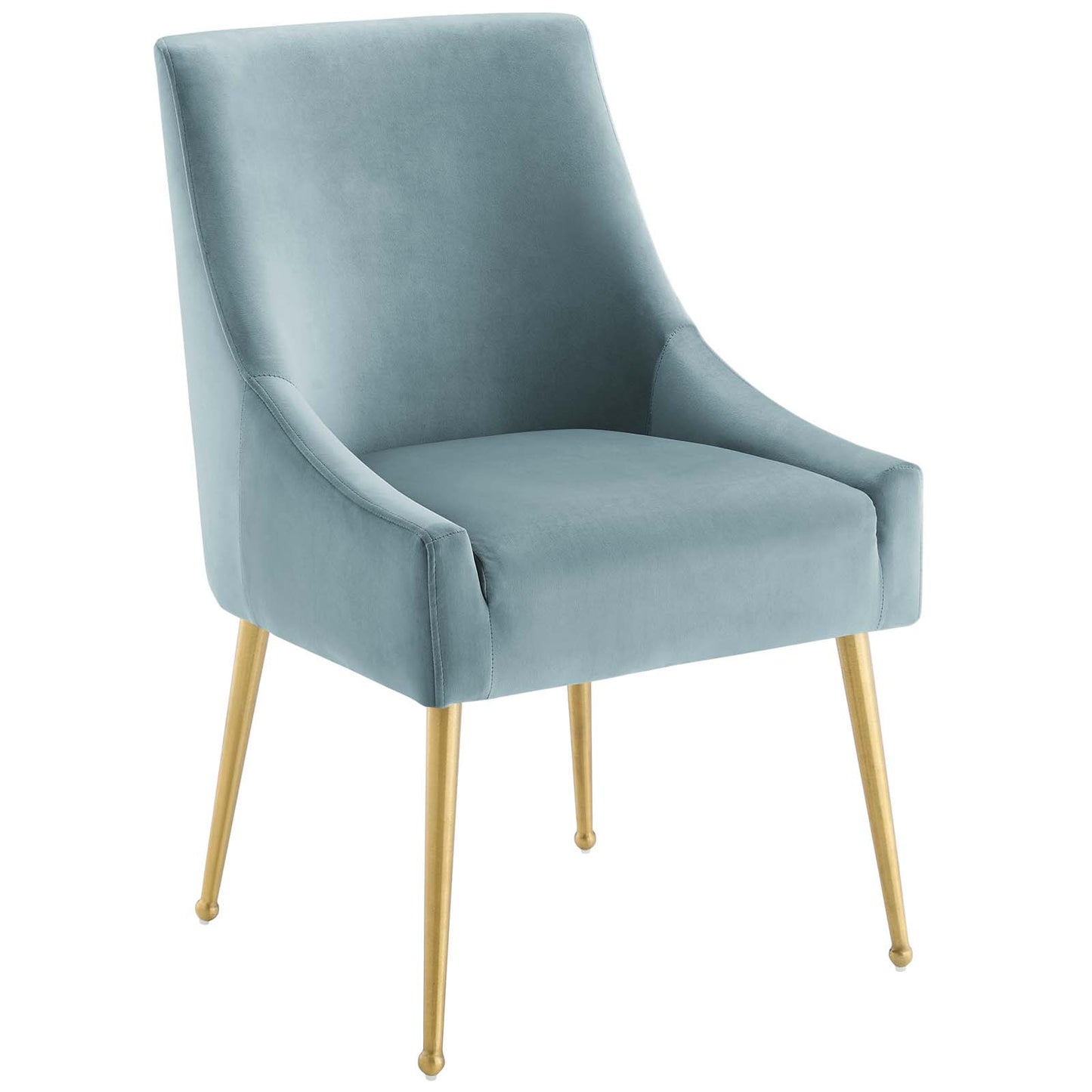 Modway Discern Upholstered Performance Velvet Dining Chair Set of 2, Light Blue