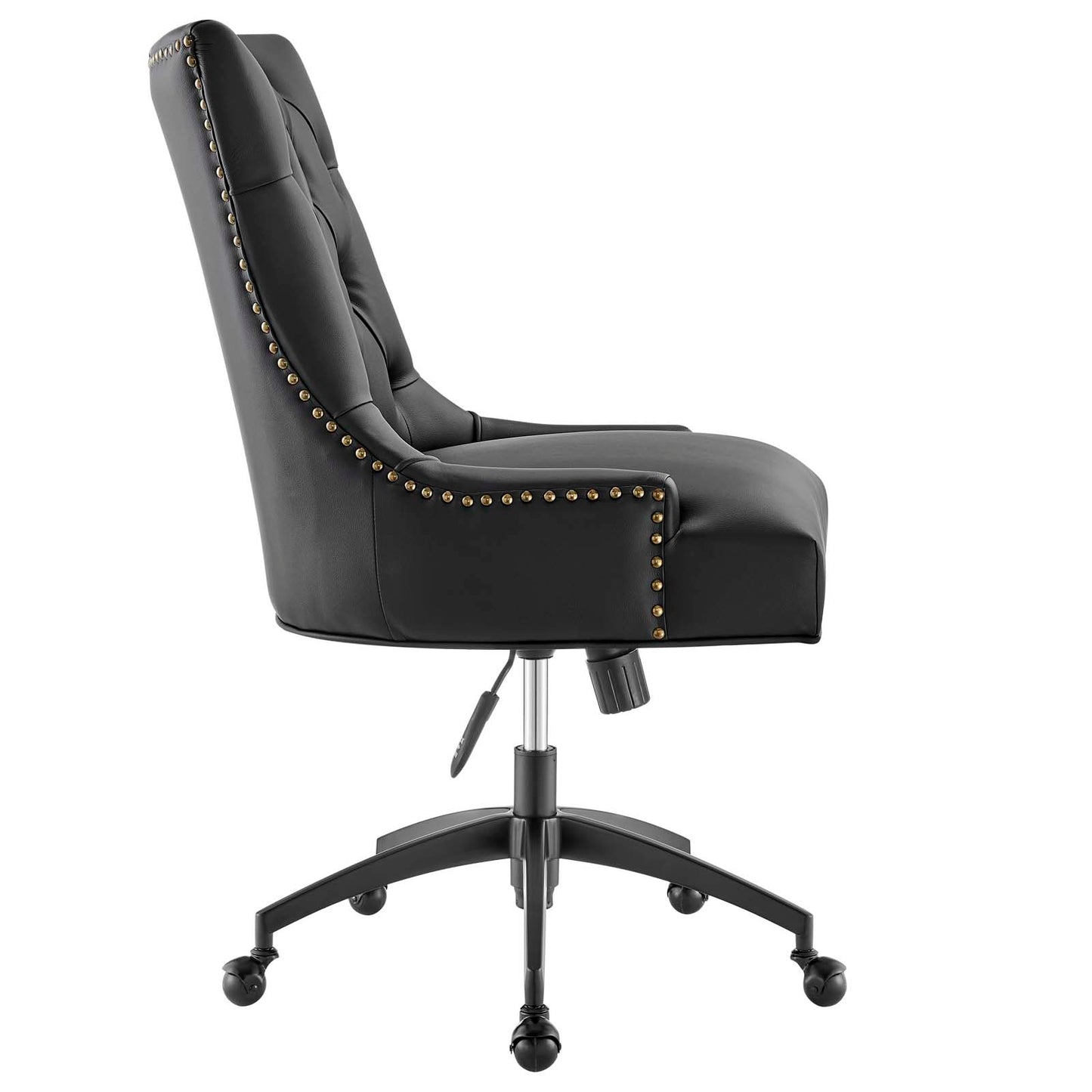 Modway Regent Tufted Vegan Leather Swivel Office Chair Black