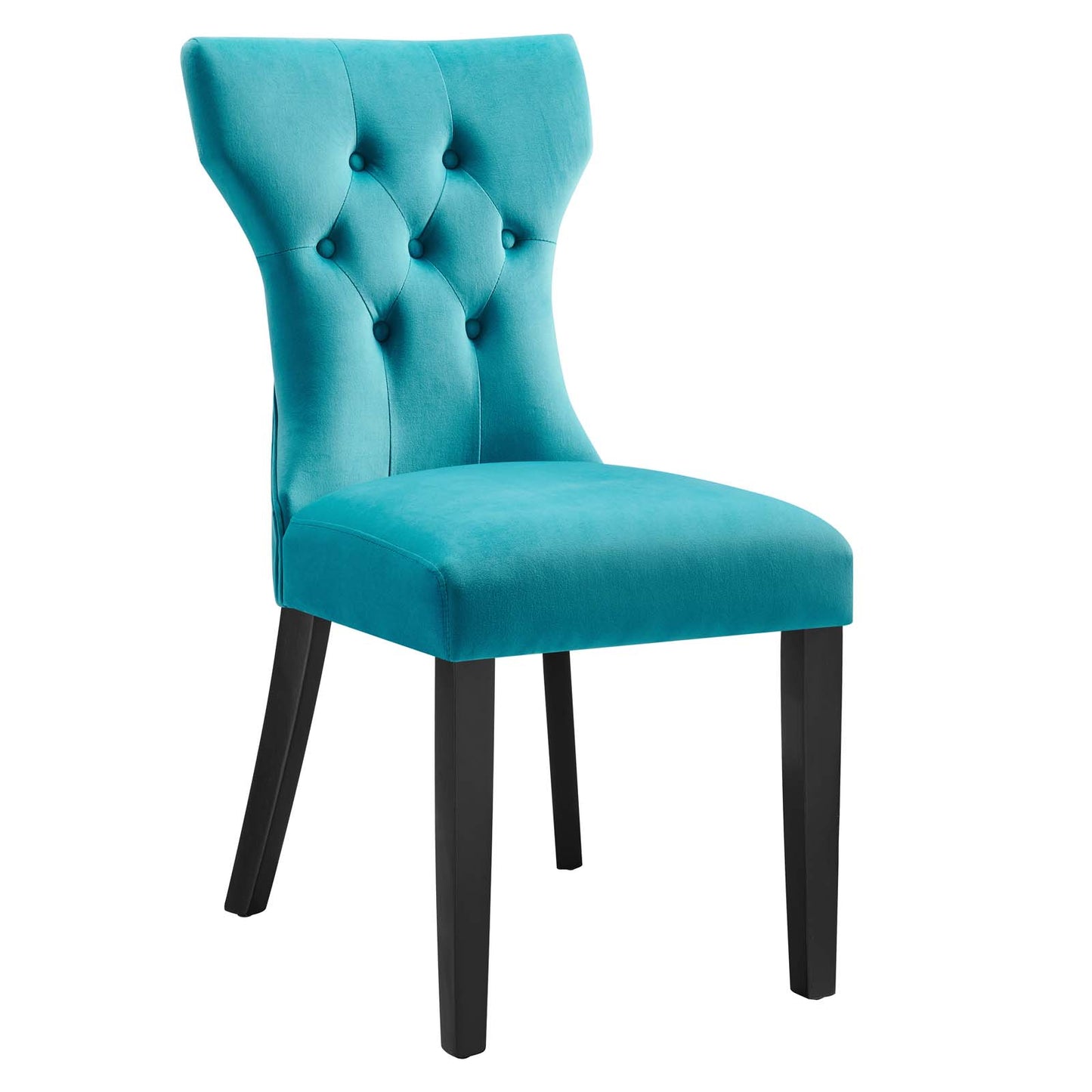 Modway Silhouette Velvet Set of 2 Dining Chairs with Blue Finish EEI-5014-BLU