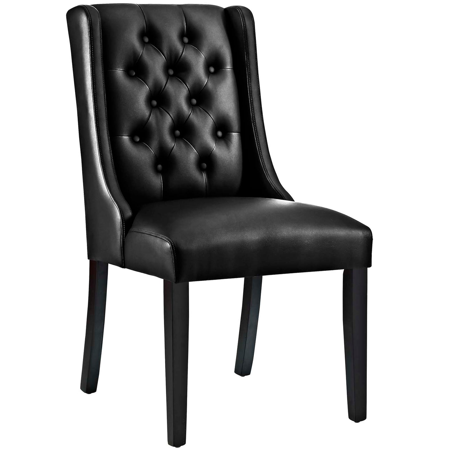 Modway Baronet Dining Chair Vinyl Set of 2, Black