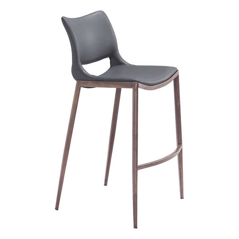 Ace Bar Chair (Set of 2) Dark Gray & Walnut