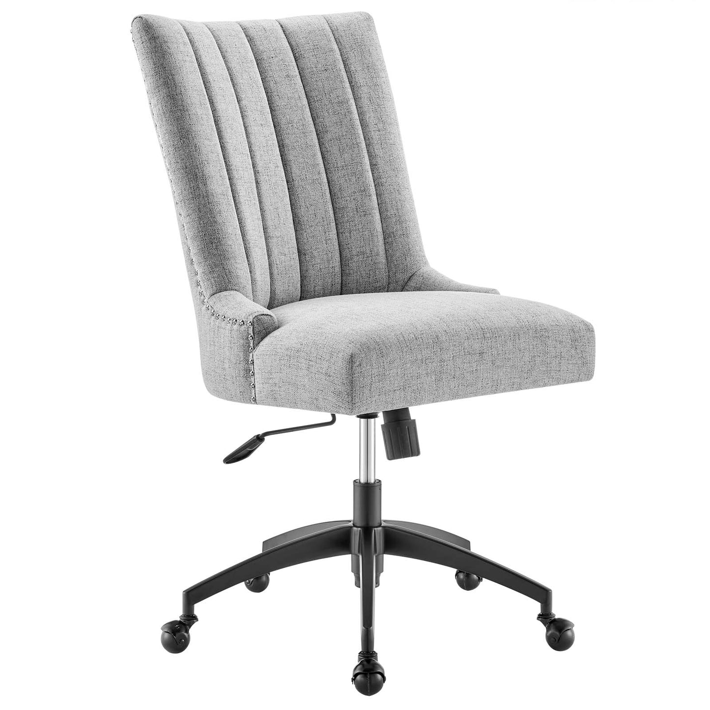 Modway Empower Channel Tufted Fabric Office Chair in Black Light Gray