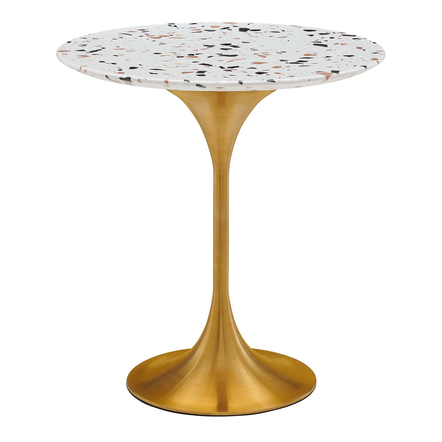 Modway Gold Lippa Round Terrazzo Side Table EEI-5687-GLD-TER