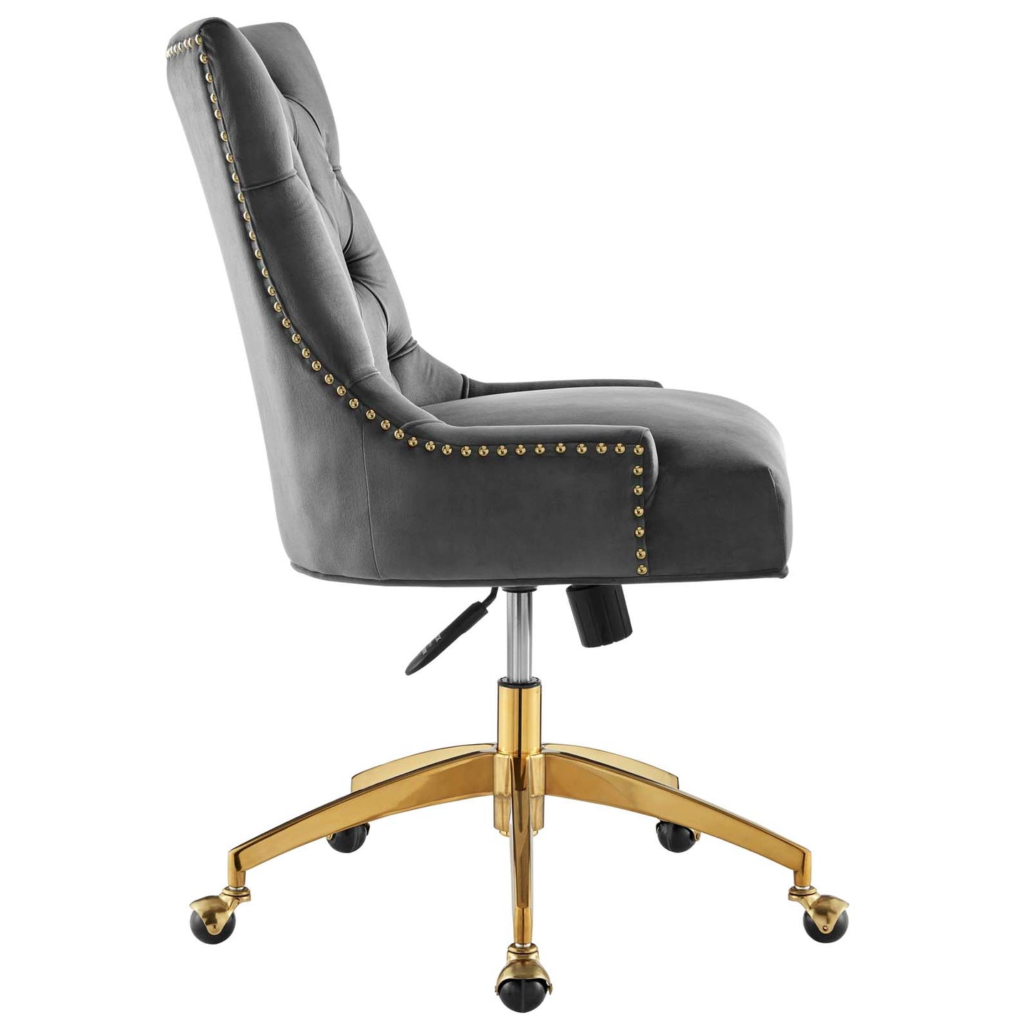 Modway Regent Tufted Performance Velvet Swivel Office Chair in Gold Gray