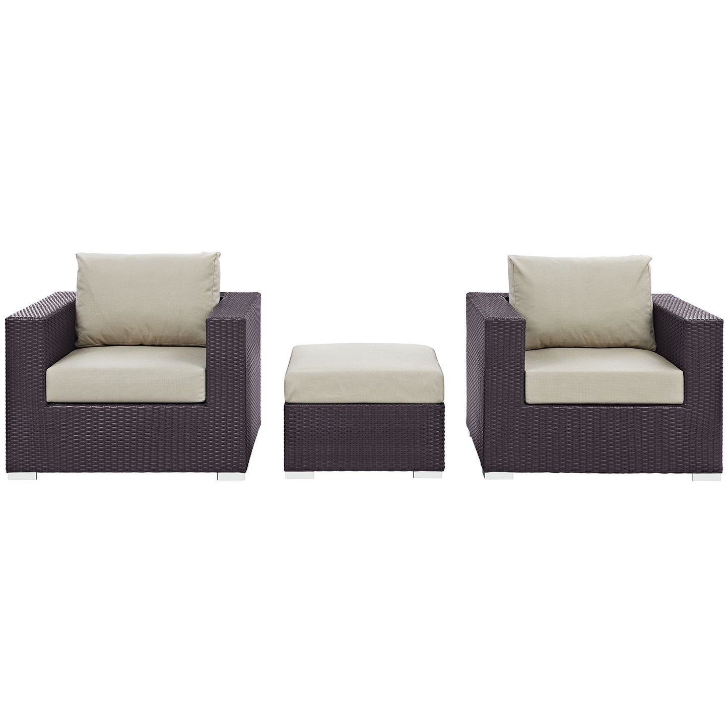 Modway Convene Wicker Rattan 4-Piece Outdoor