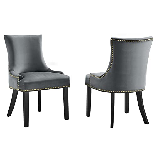 Modway Marquis Velvet Set of 2 Dining Chairs with Gray Finish EEI-5010-GRY