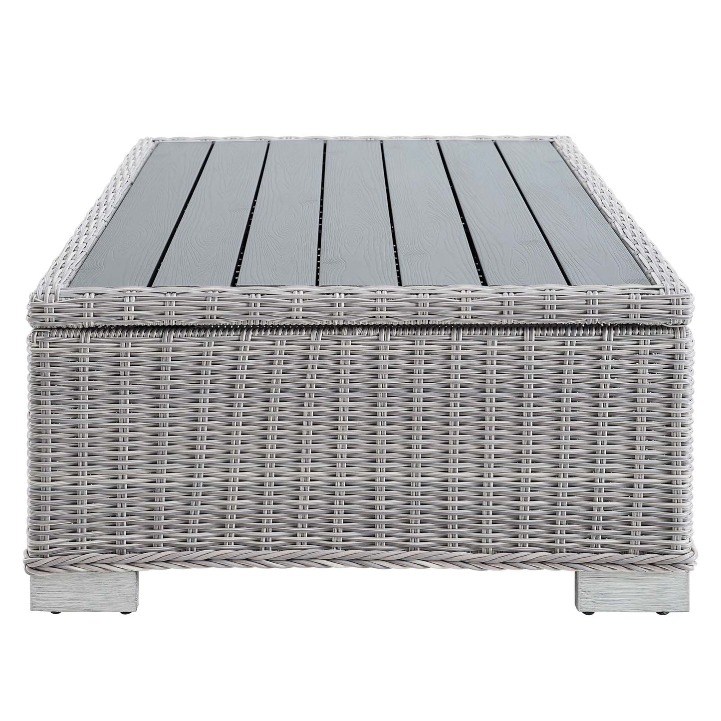 Modway EEI-3982-LGR Conway Outdoor Patio Wicker Rattan Coffee Table, Light Gray