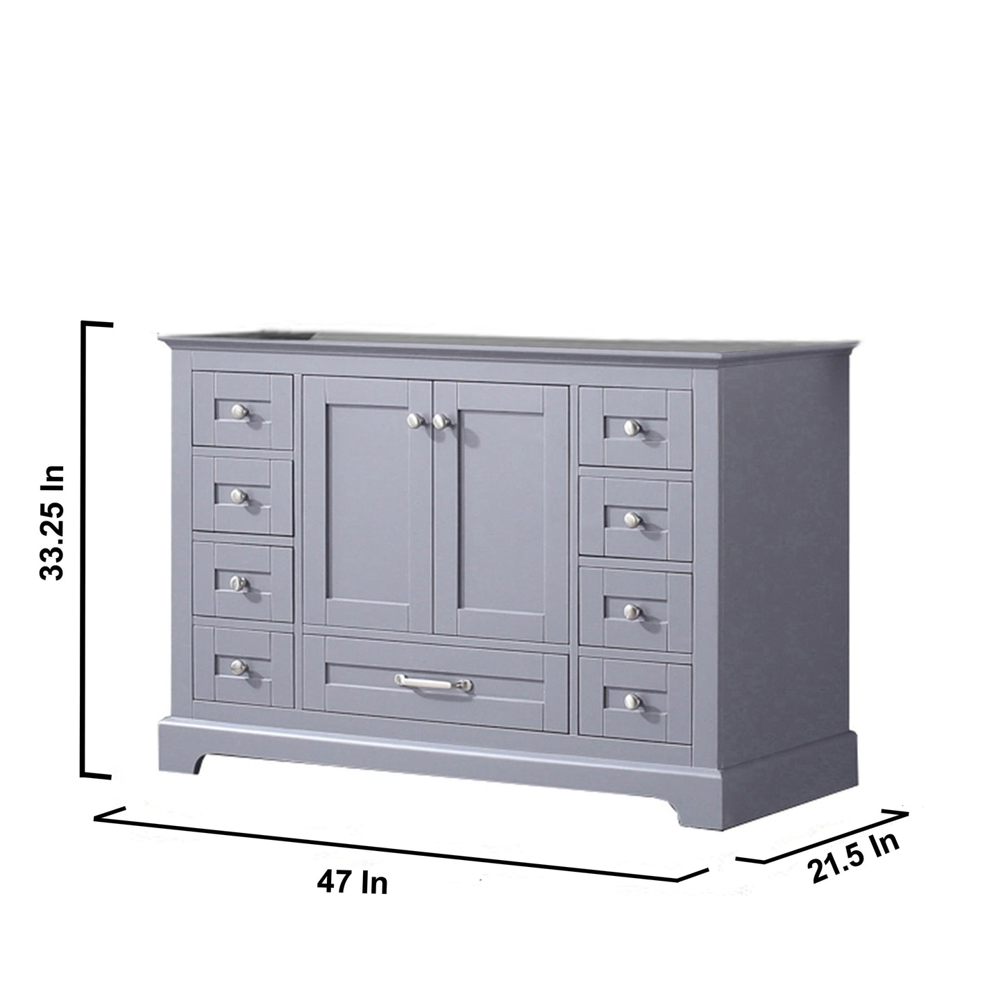 Dukes 48" Dark Grey Vanity Cabinet Only