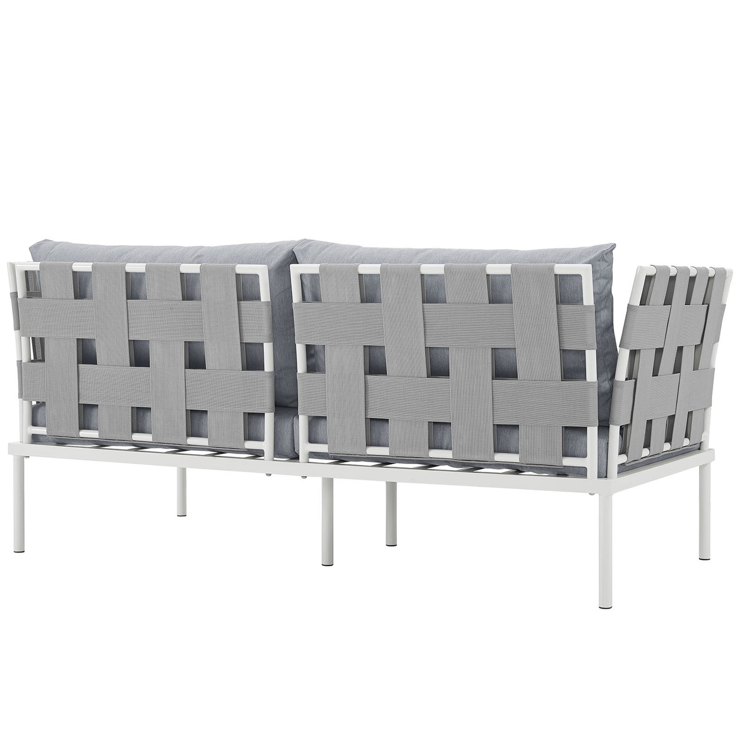 Modway EEI-2603-WHI-GRY MO-EEI-2603-WHI-GRY Harmony Outdoor Patio Aluminum, Loveseat, White Gray