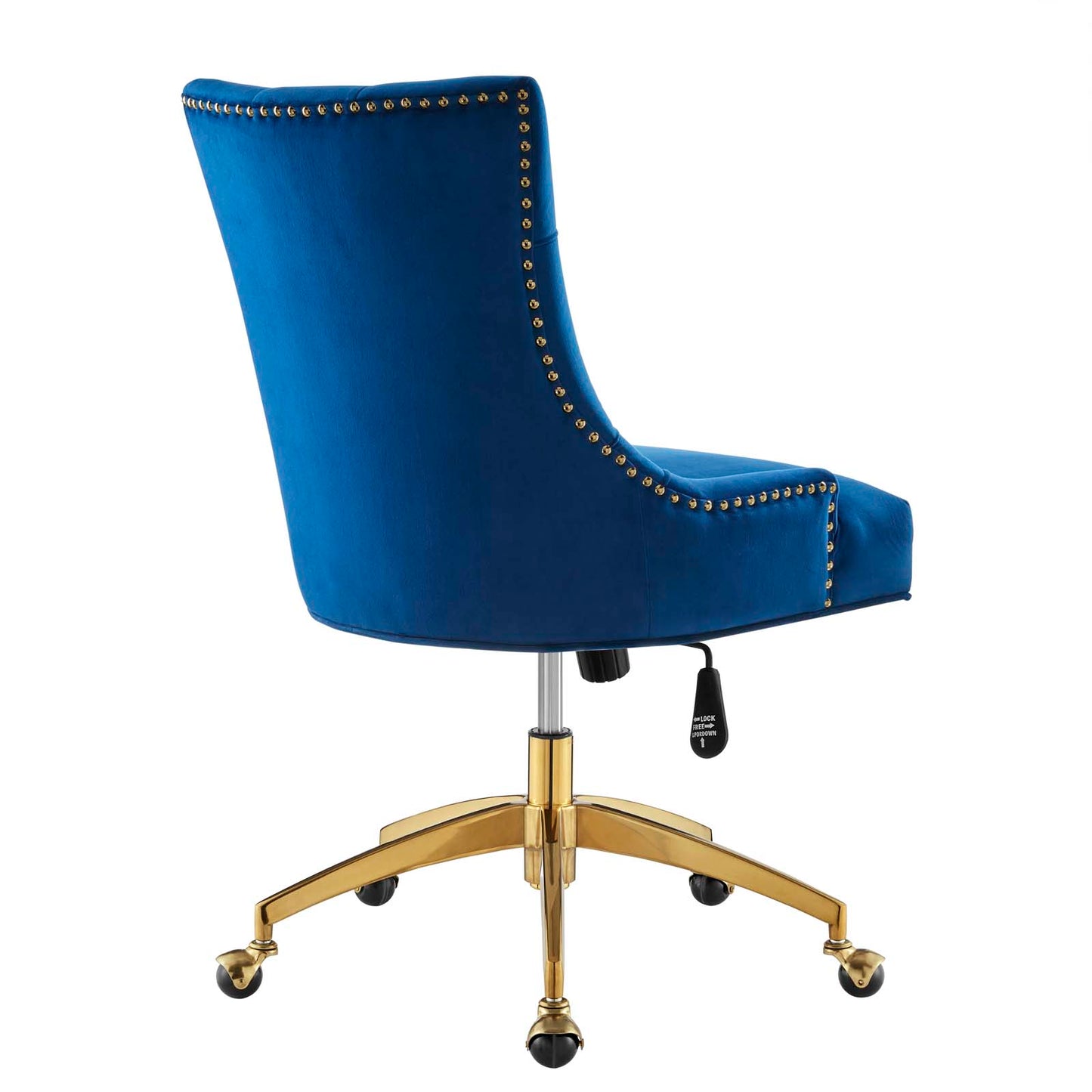 Modway Regent Tufted Performance Velvet Swivel Office Chair in Gold Navy