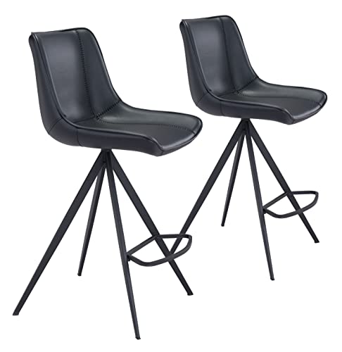 Zuo Modern Counter Chair (Set of 2) Black AKI