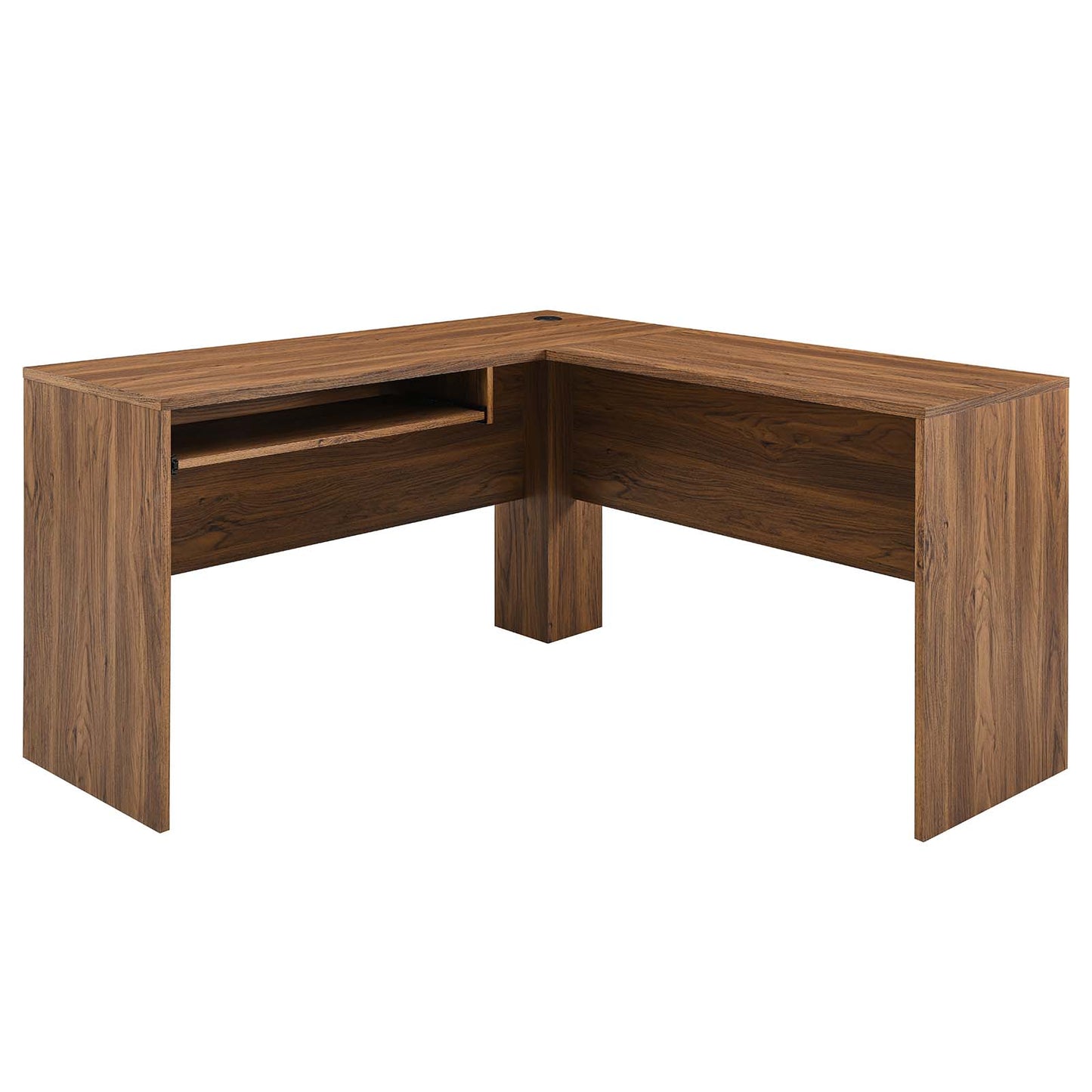 Modway Walnut Venture L-Shaped Wood Office Desk EEI-5703-WAL