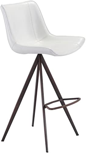 Aki Bar Chair (Set of 2) White & Walnut