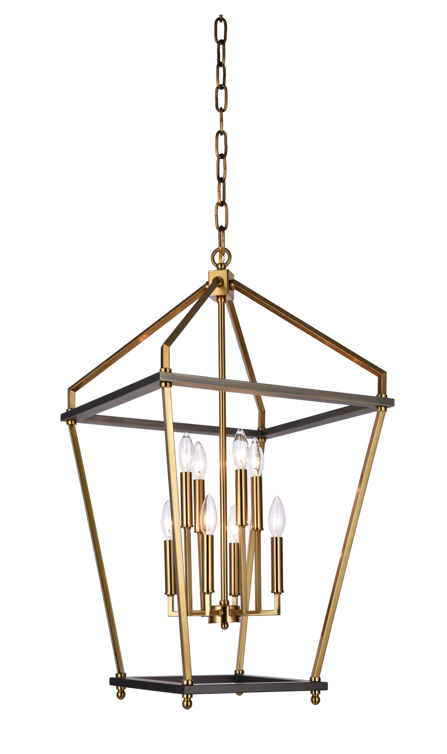 Antique Brass & Black Chandelier - LA24C18CO