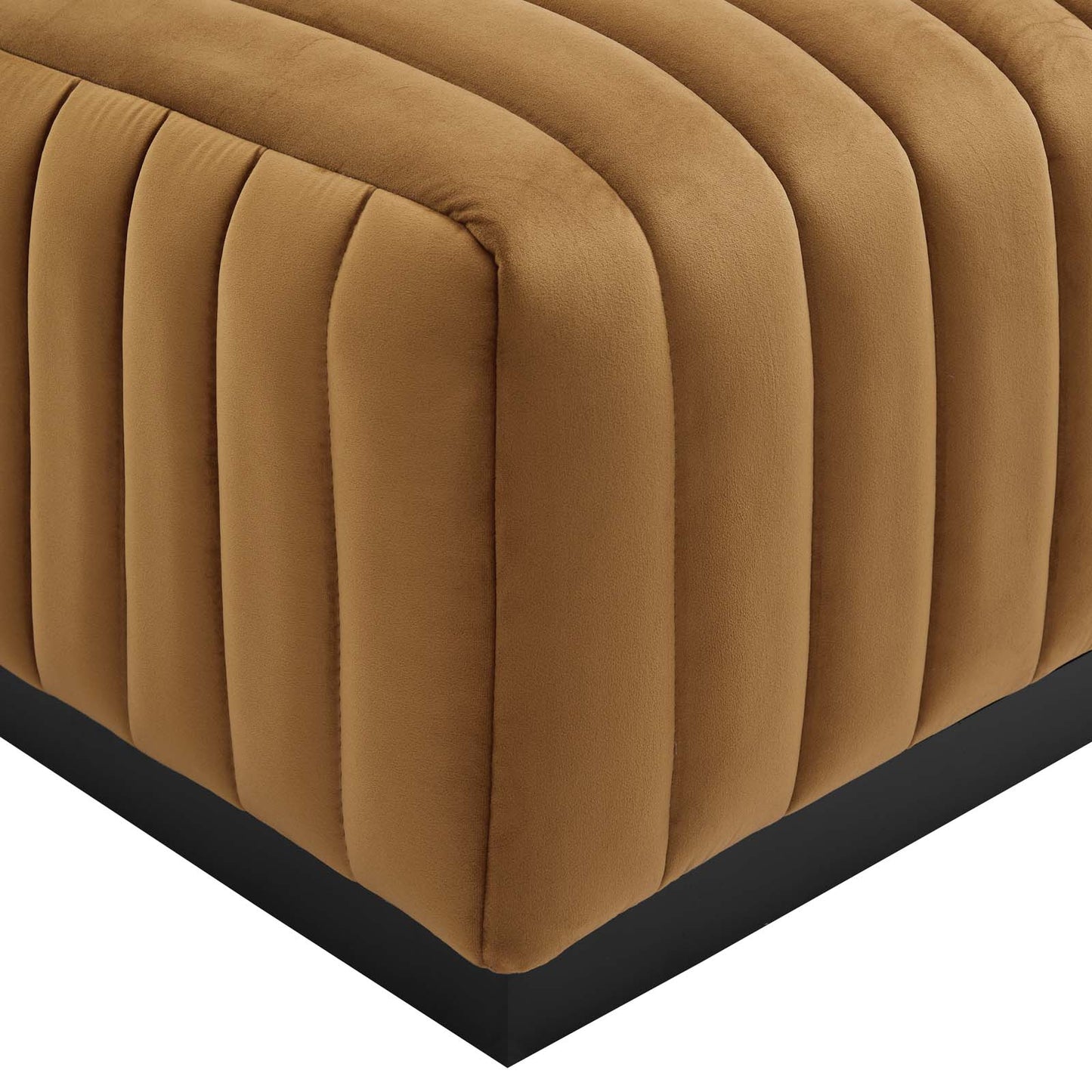 Modway Conjure Channel Tufted Performance Velvet Ottoman EEI-5500-BLK-COG