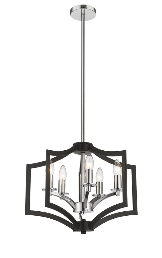 Black & Chrome Single Pendant Lighting - YS6904-5P-BK-CH