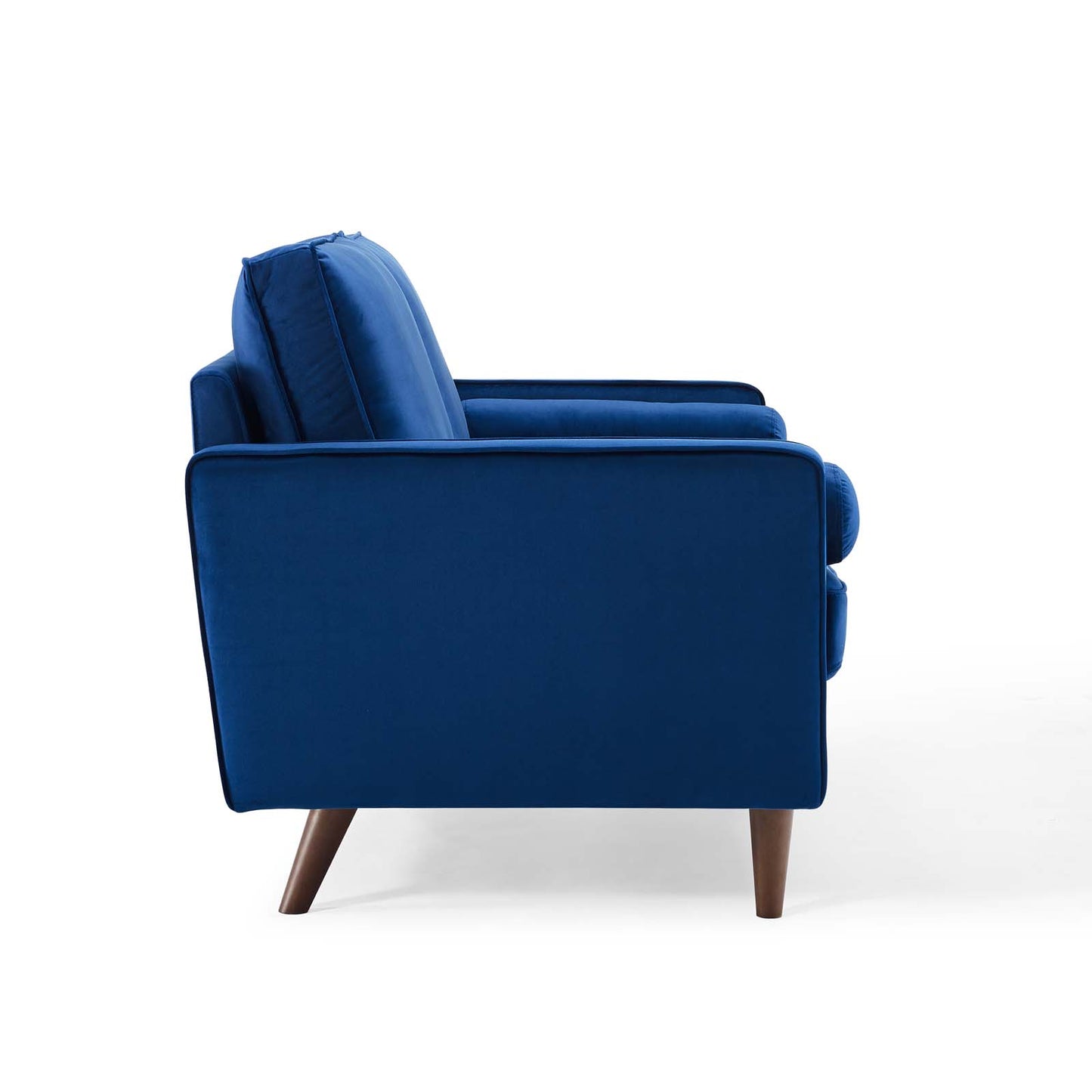 Modway Valour Collection EEI-4004-NAV 62 Loveseat with Innerspring Pocket Structure Non-Marking Foot Caps Dense Foam Padding and Stain-Resistant Velvet Polyester Upholstery in Navy Color