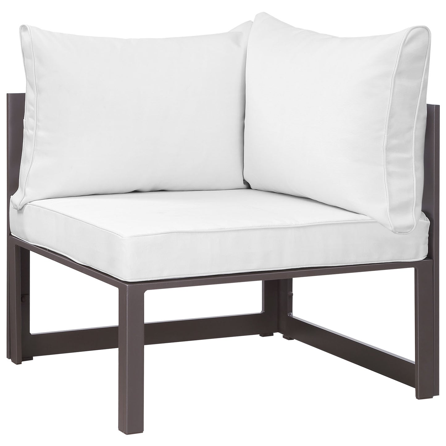 Modway EEI-1732-BRN-WHI-SET Fortuna Outdoor Patio Sectional Sofa Set, 6 Piece, Brown White