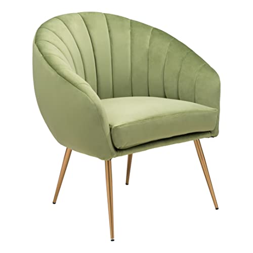 Zuo Modern - Max Accent Chair Green - Modern - Seating - Steel, Plywood, Foam, 100% Polyester - Indoor - 31.9in Height