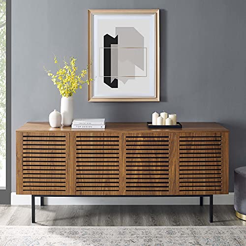 Modway Parker 73" Tall Wood TV Stand in Walnut