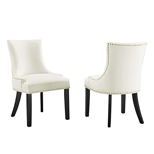 Modway Marquis Velvet Set of 2 Dining Chairs with White Finish EEI-5010-WHI