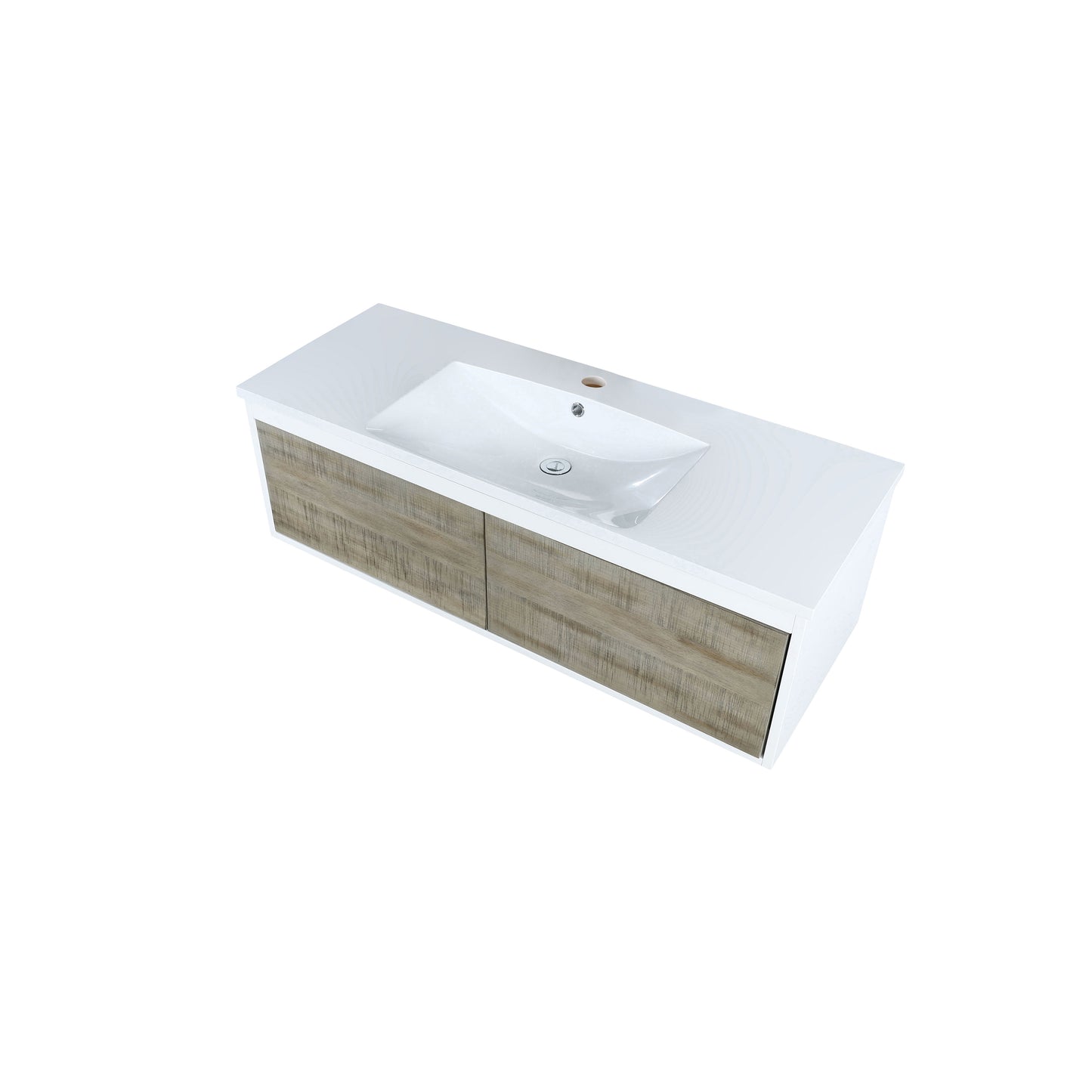 Scopi 48" Rustic Acacia Bathroom Vanity and Acrylic Composite Top with Integrated Sink