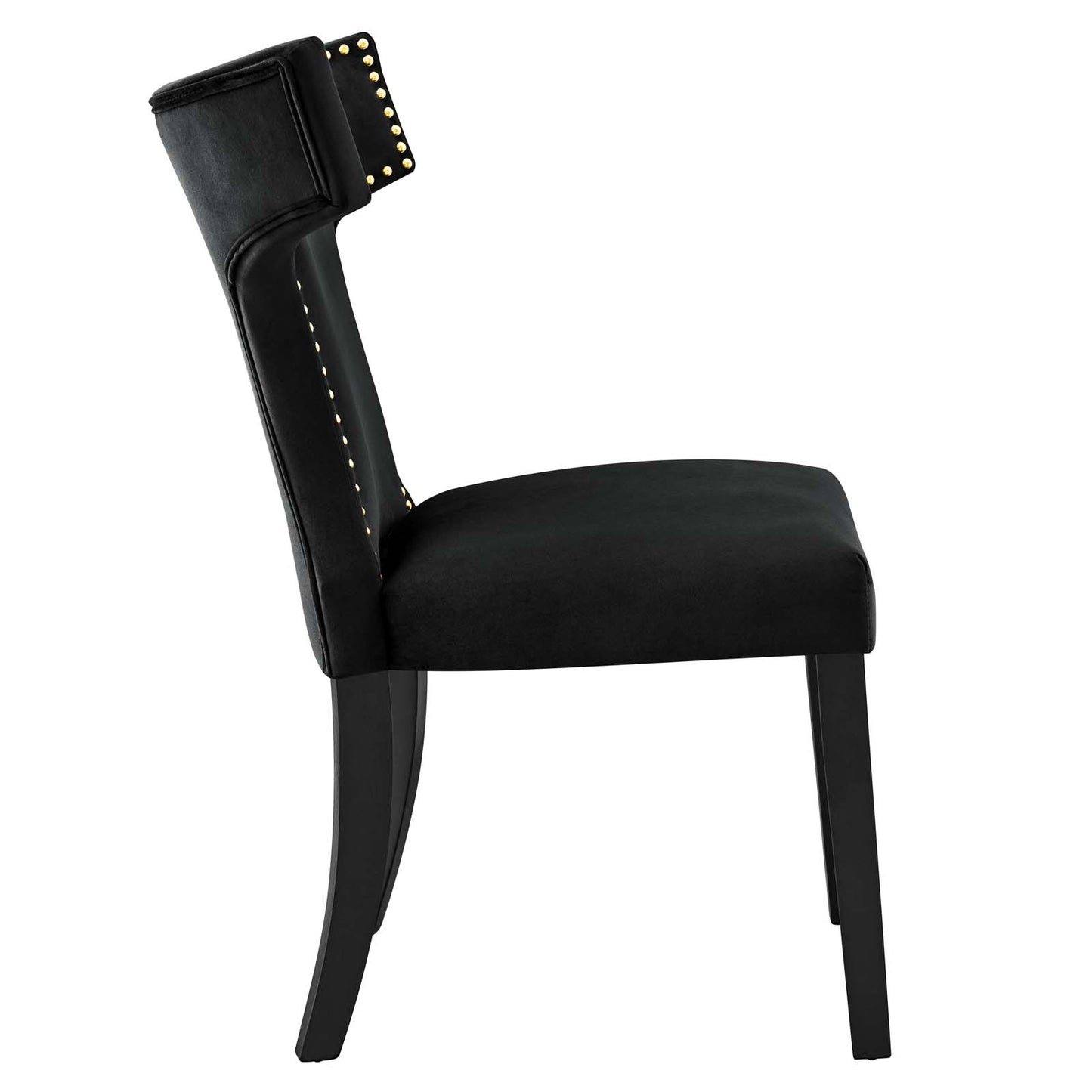 Modway Curve Velvet Set of 2 Dining Chairs with Black Finish EEI-5008-BLK