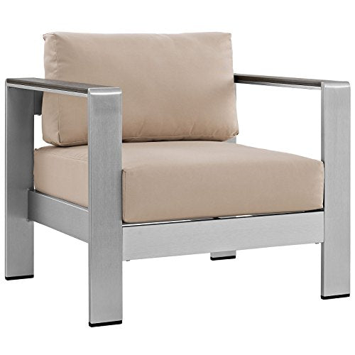 Modway Shore Armless Outdoor Patio Aluminum Chair