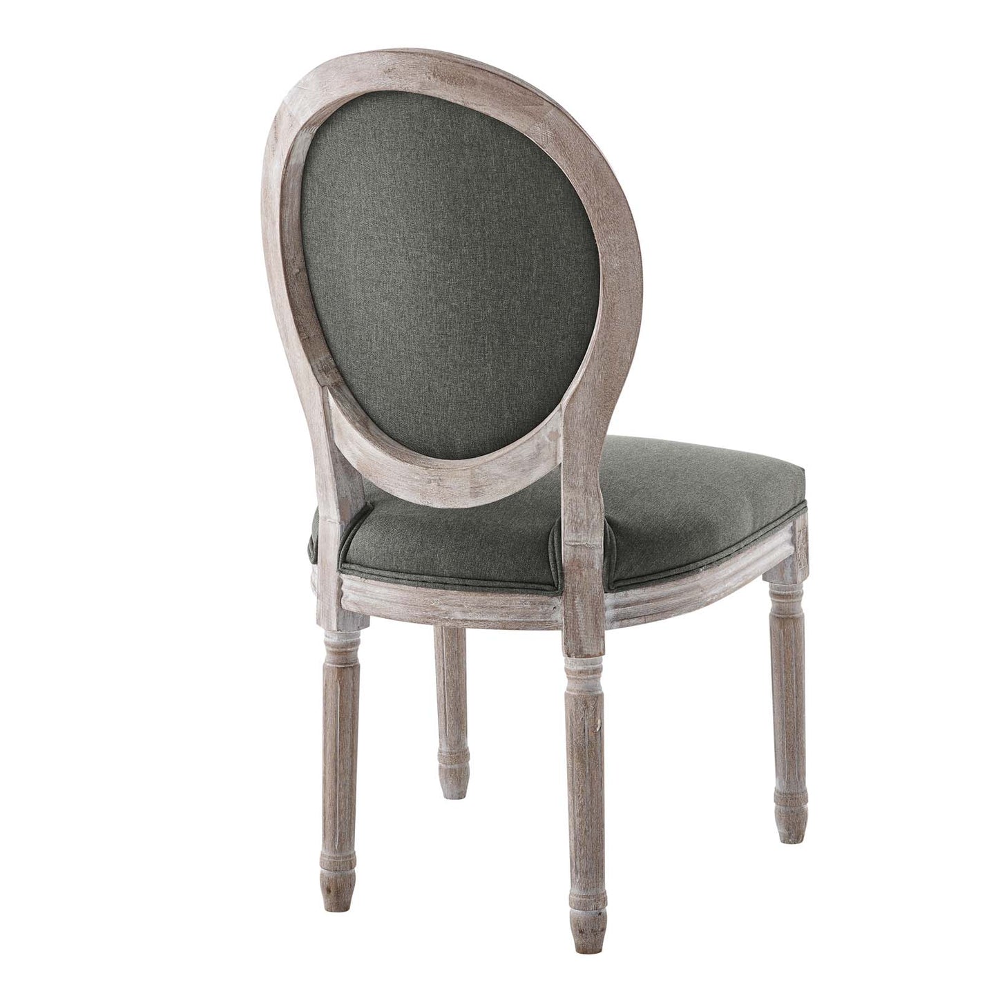 Modway Arise French Vintage Upholstered Fabric Dining Chair in Natural Gray