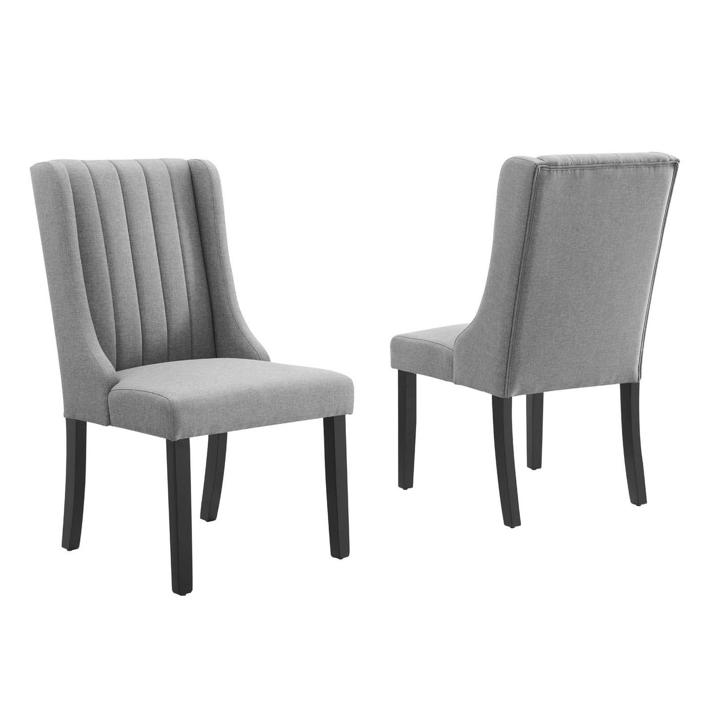 Modway Renew Fabric Parsons Dining Chairs in Light Gray-Set of 2