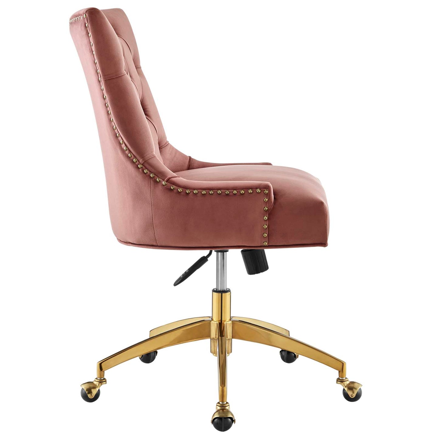 Modway Regent Tufted Performance Velvet Swivel Office Chair in Gold Dusty Rose