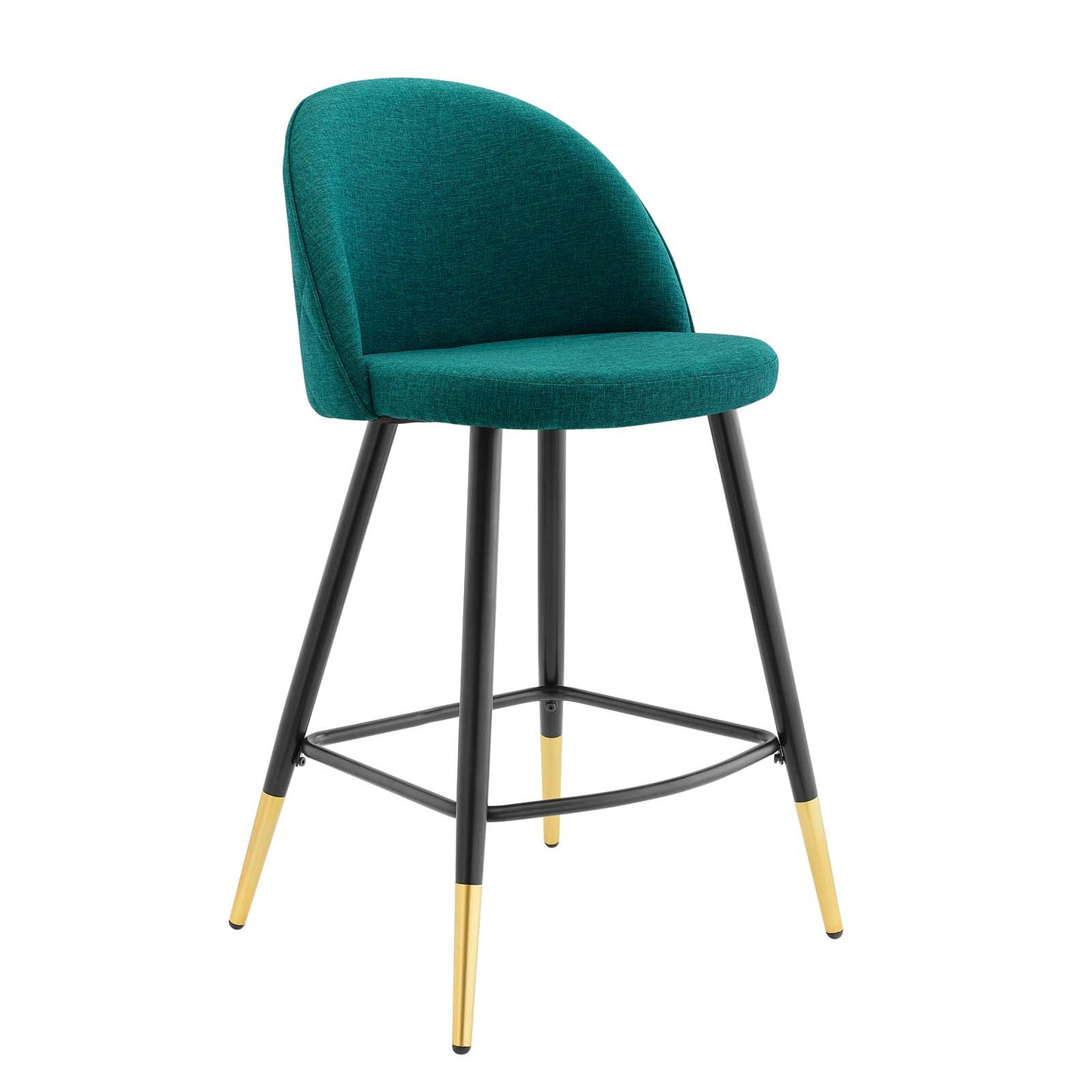 Modway Cordial Fabric Upholstered Dining Counter Stools in Teal - Set of 2