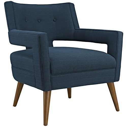 Modway Sheer Upholstered Fabric Mid-Century Modern Loveseat in Teal