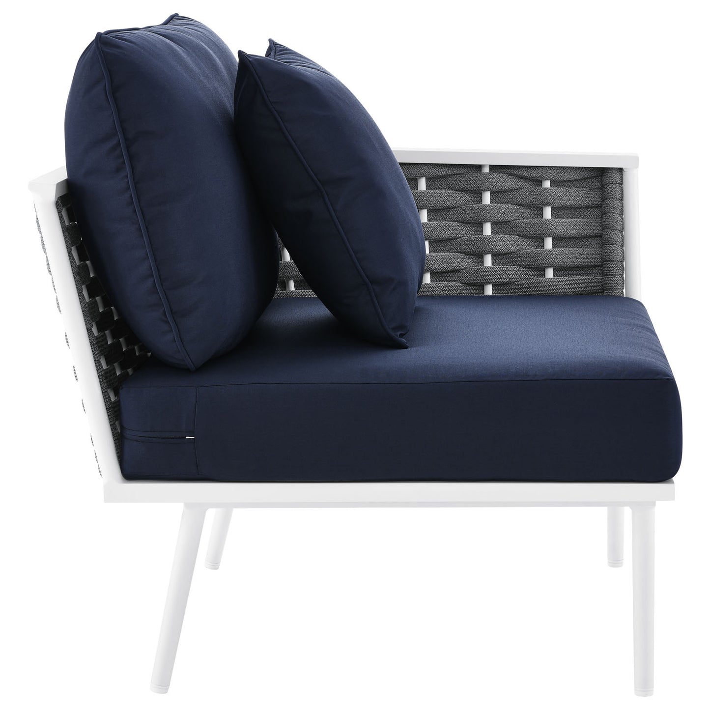 Modway Stance Patio Right-Facing Armchair in White Navy Finish EEI-5566-WHI-NAV