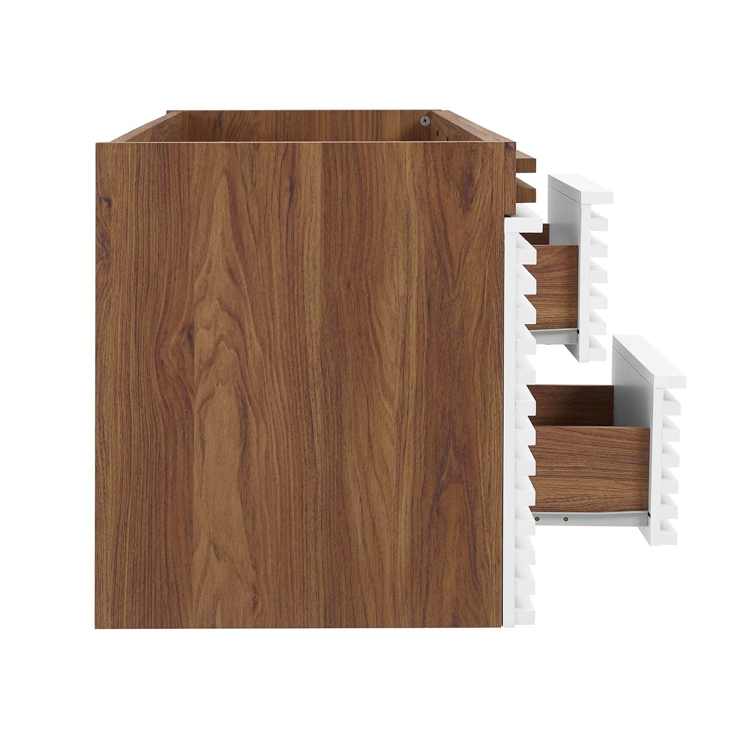 Modway EEI-5867-WHI-WAL Render 48" Wall-Mount Bathroom Vanity Cabinet, White Walnut