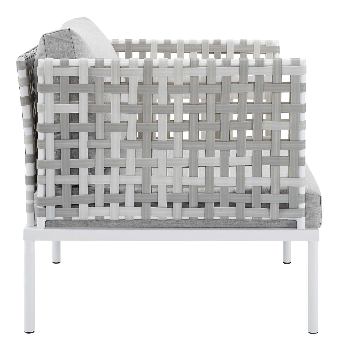 Modway Harmony Sunbrella Basket Weave Outdoor Patio Aluminum Armchair, Taupe Gray