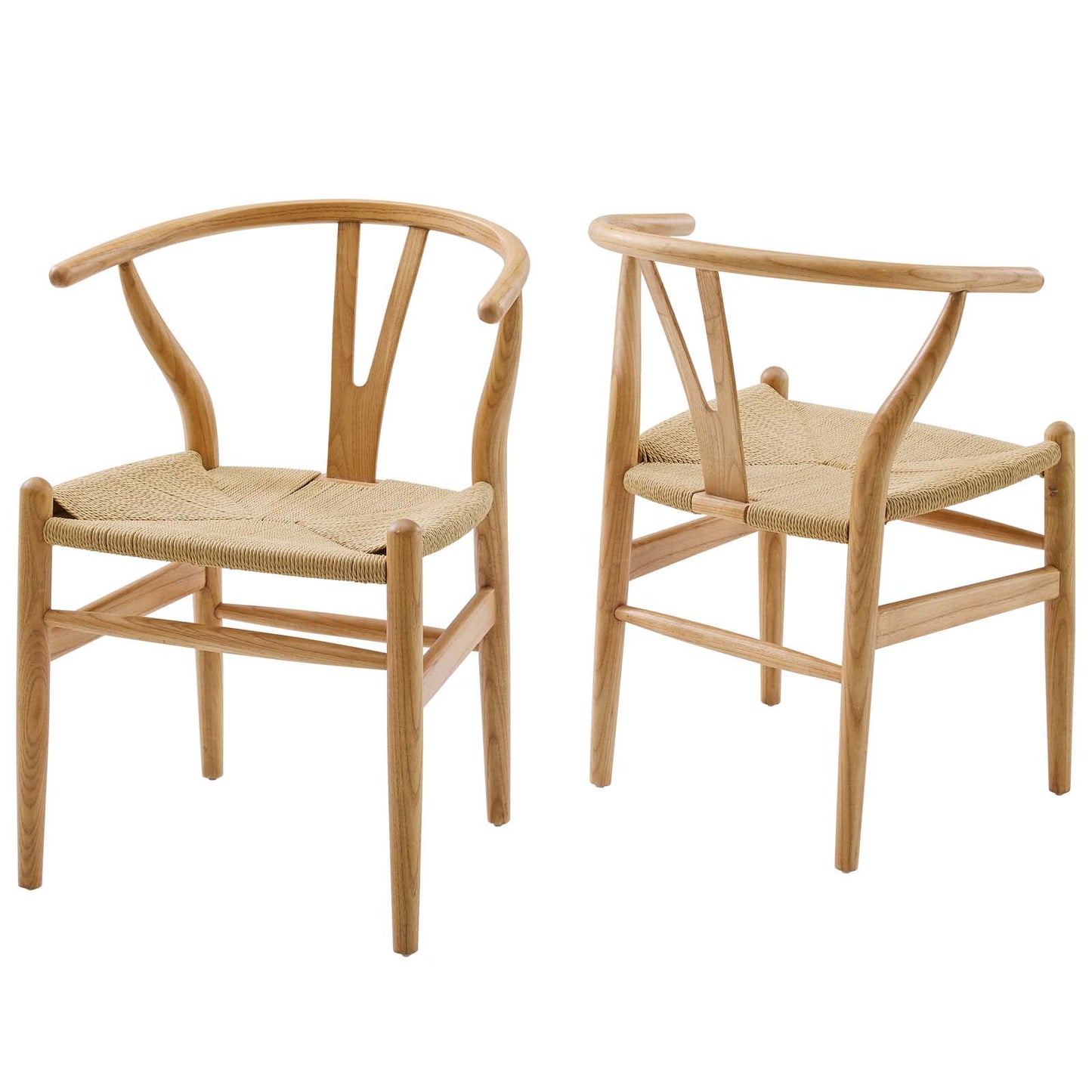 Modway Amish Wood Dining Armchair Set of 2, Natural