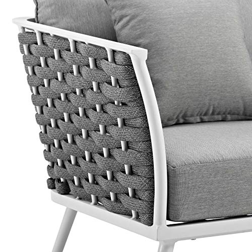 Modway EEI-3019-WHI-NAV Stance Outdoor Patio Aluminum Loveseat