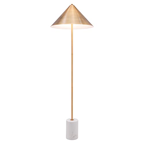 Zuo Bianca Floor Lamp Gold & White
