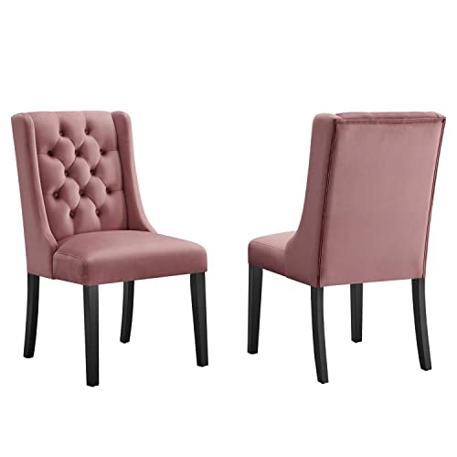 Modway Baronet Velvet Set of 2 Dining Chairs in Dusty Rose Finish EEI-5013-DUS